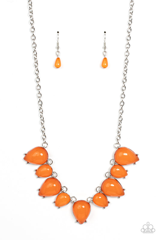 Paparazzi Pampered Poolside Orange Short Necklace - P2ST-OGXX-078XX