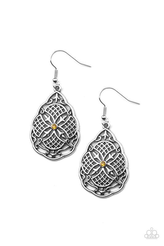 Paparazzi Paradise Picnic Yellow Fishhook Earrings - P5DA-YWXX-039XX