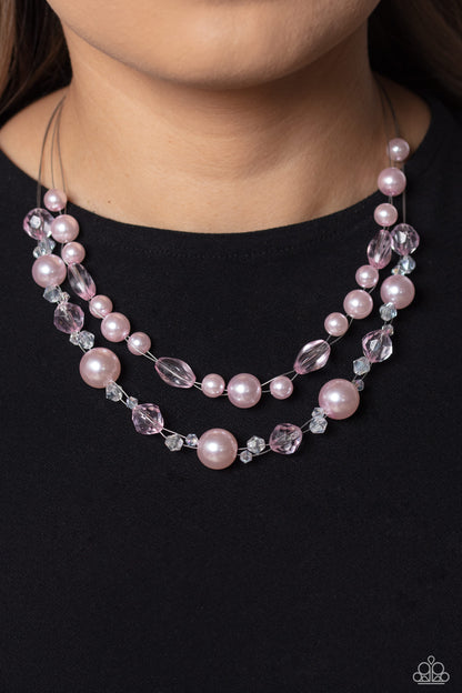 Paparazzi Parisian Pearls Pink Short Necklace - P2RE-PKXX-385XX