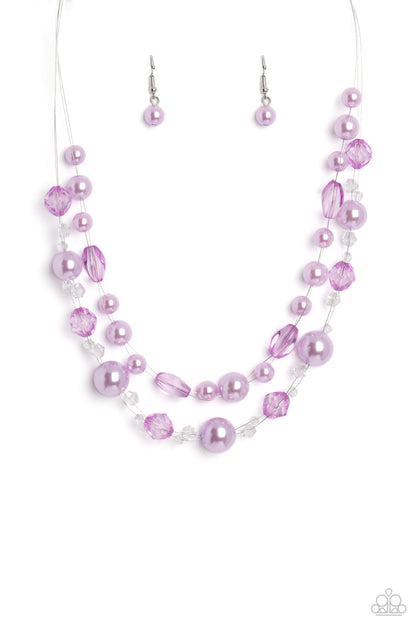 Paparazzi Parisian Pearls Purple Short Necklace - P2RE-PRXX-308XX