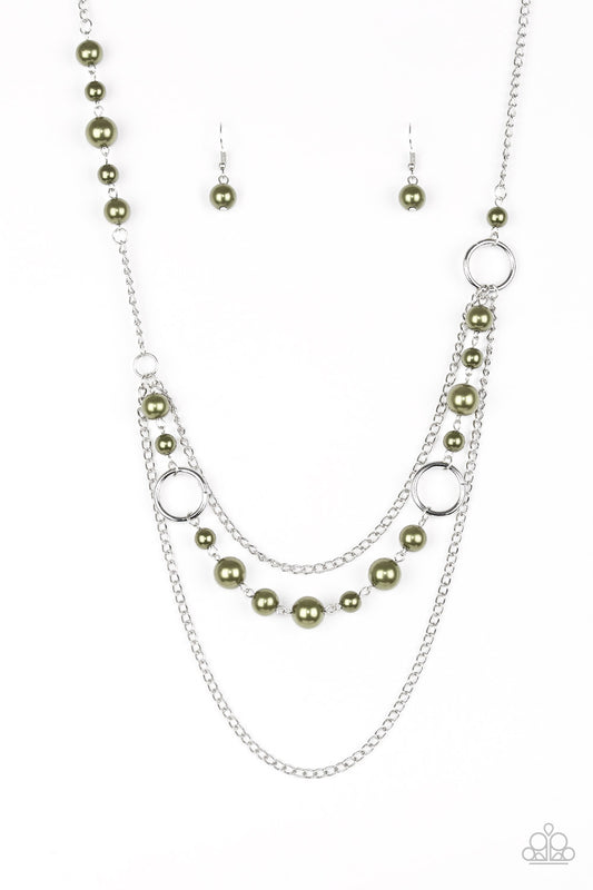 Paparazzi Party Dress Princess Green Long Necklace - P2RE-GRXX-146XX
