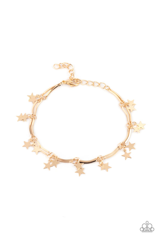 Paparazzi Party in the USA Gold Clasp Bracelet - P9DA-GDXX-171CG