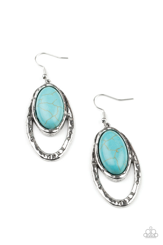 Paparazzi Pasture Paradise Blue Fishhook Earrings - P5SE-BLXX-459XX