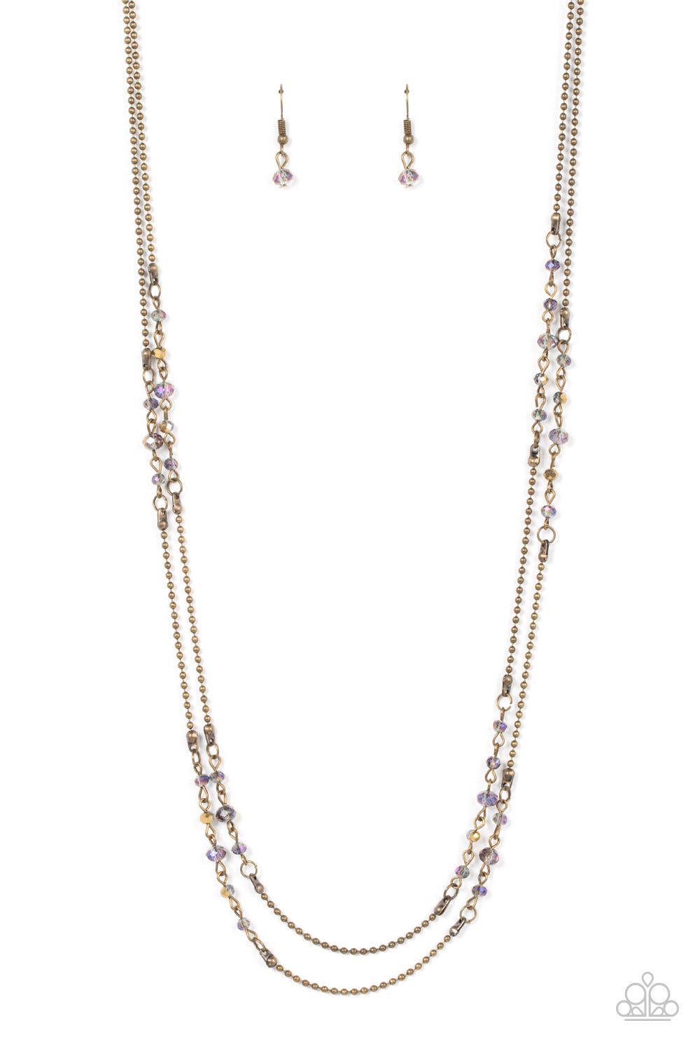 Paparazzi Petitely Prismatic Brass Long Necklace - P2RE-BRXX-201XX