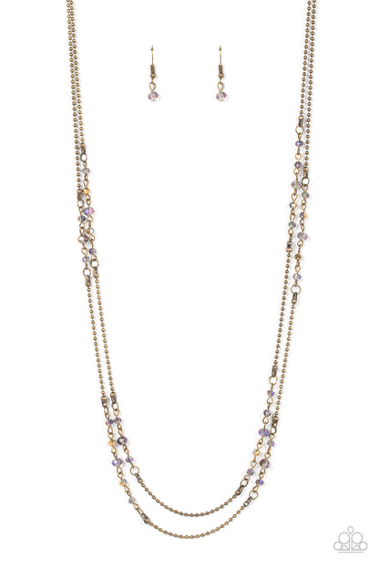 Paparazzi Petitely Prismatic Brass Long Necklace - P2RE-BRXX-201XX