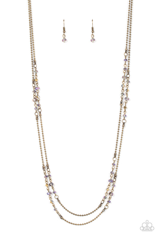 Paparazzi Petitely Prismatic Brass Long Necklace - P2RE-BRXX-201XX
