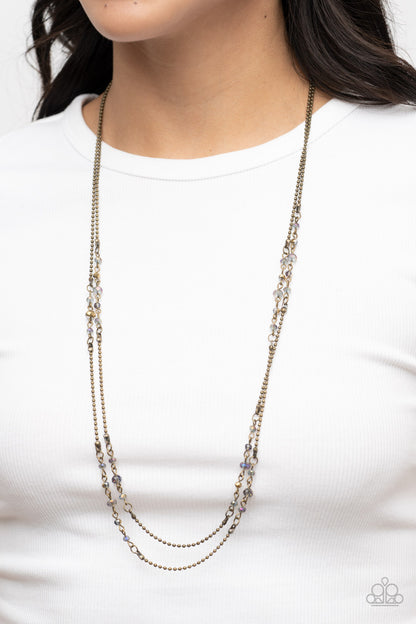 Paparazzi Petitely Prismatic Brass Long Necklace - P2RE-BRXX-201XX