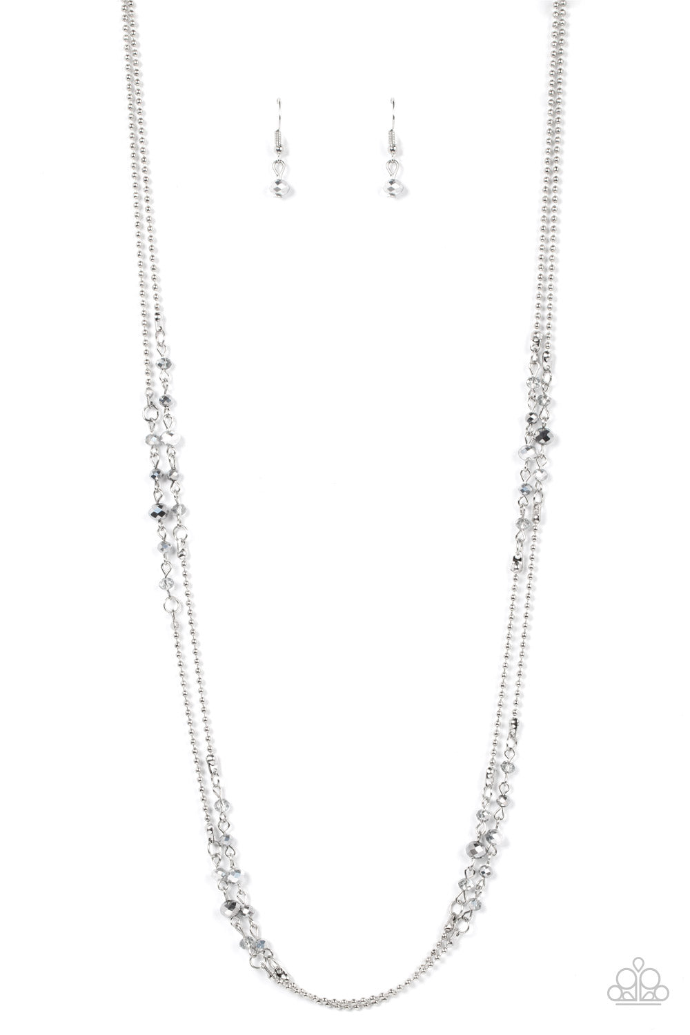 Paparazzi Petitely Prismatic Silver Long Necklace - P2RE-SVXX-432XX