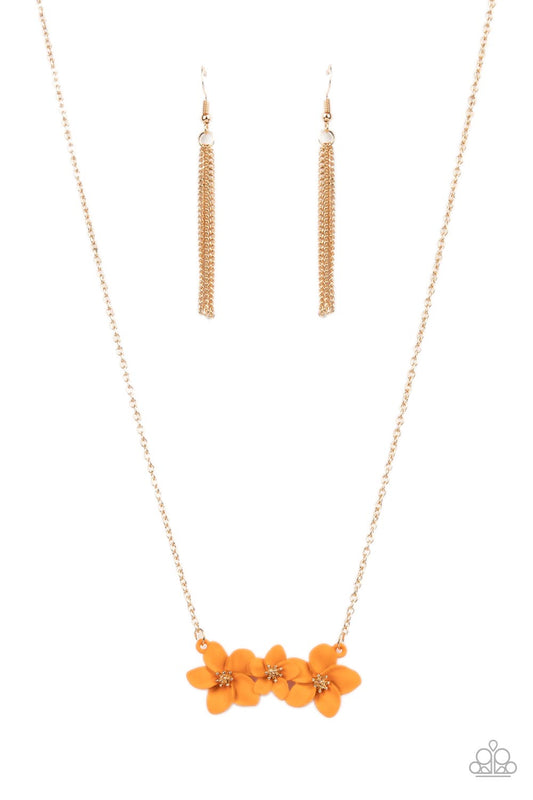 Paparazzi Petunia Picnic Orange Short Necklace - P2WH-OGXX-259XX