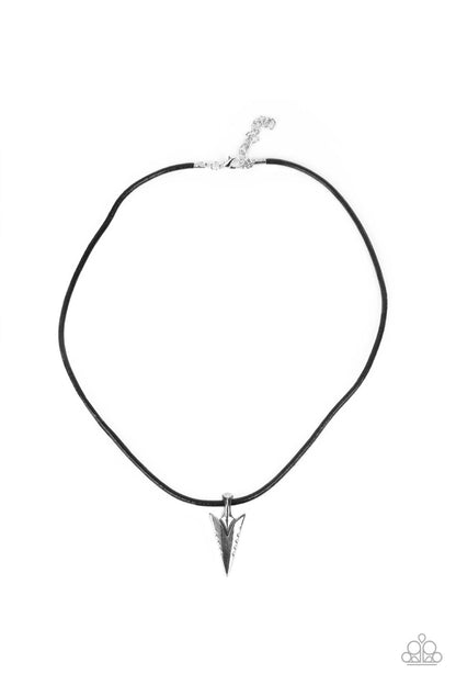 Paparazzi Pharaoh's Arrow Black Men's Short Necklace - P2MN-URBK-075XX