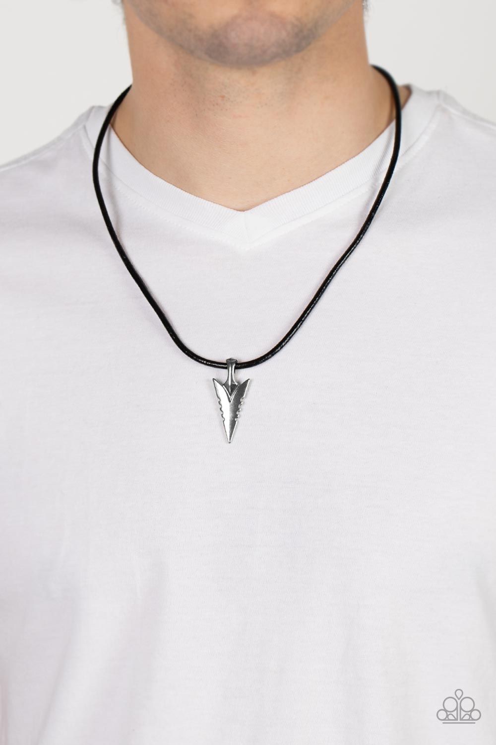 Paparazzi Pharaoh's Arrow Black Men's Short Necklace - P2MN-URBK-075XX