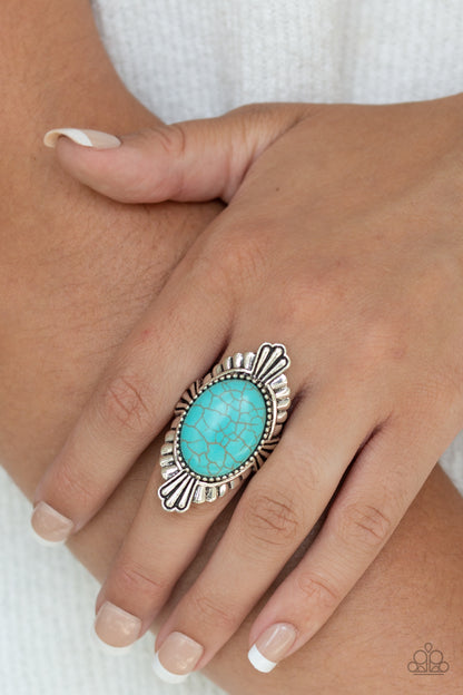 Paparazzi Pioneer Party Blue Stone Ring
