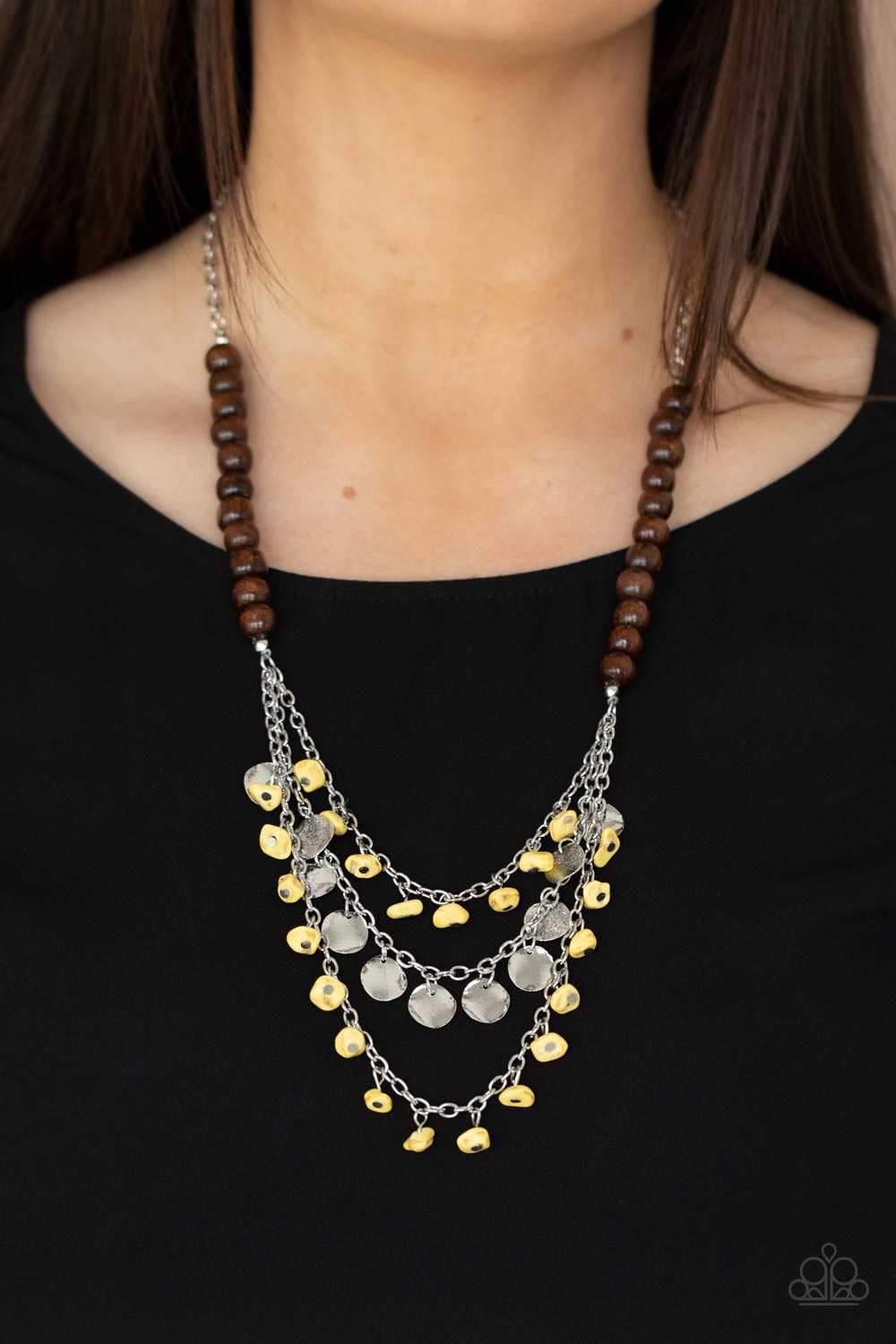 Paparazzi Plains Paradise Yellow Short Necklace - P2SE-YWXX-197XX