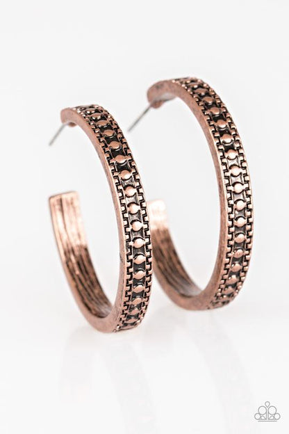 Paparazzi Playfully Peruvian Copper Post Hoop Earrings