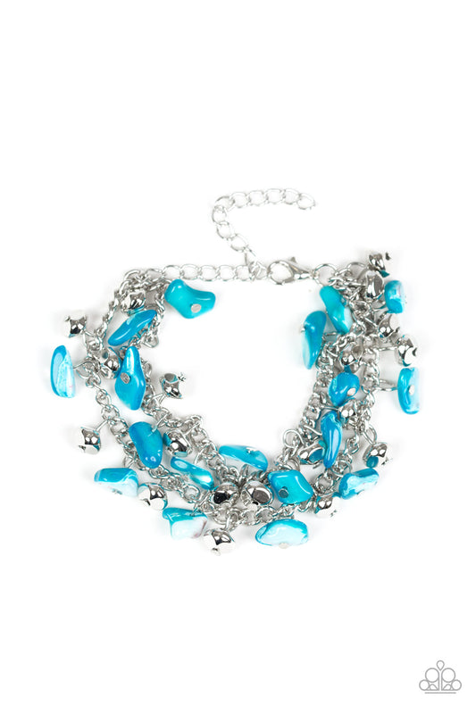 Paparazzi Plentiful Pebbles Blue Clasp Bracelet - P9WH-BLXX-204LK