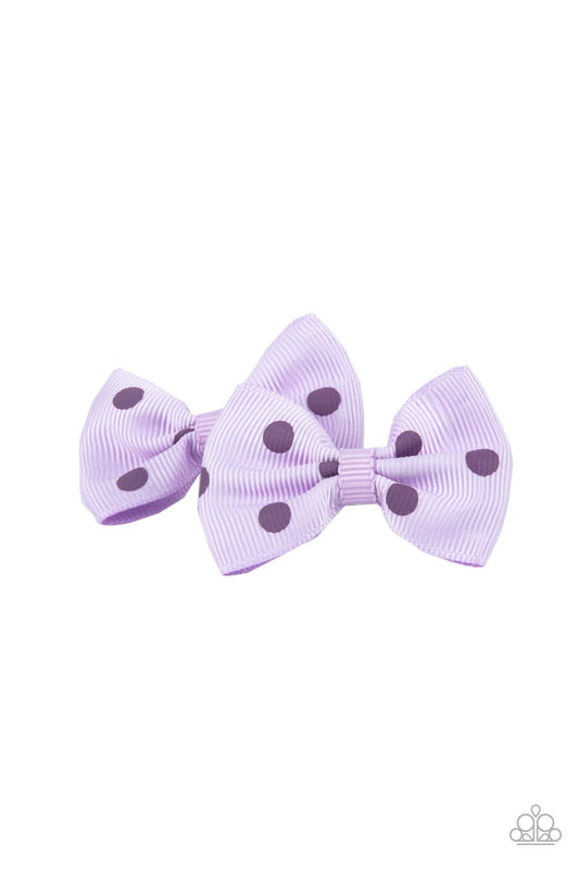 Paparazzi Polka Dot Drama Purple Hairbow Duo - P7SS-PRXX-136XX