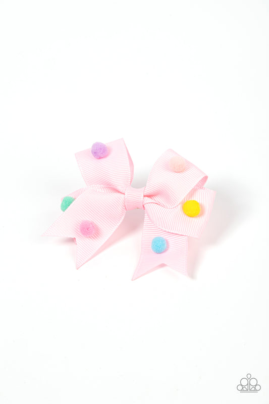 Paparazzi Pom Poms Promenade Pink Hairbow - P7SS-PKXX-275XX