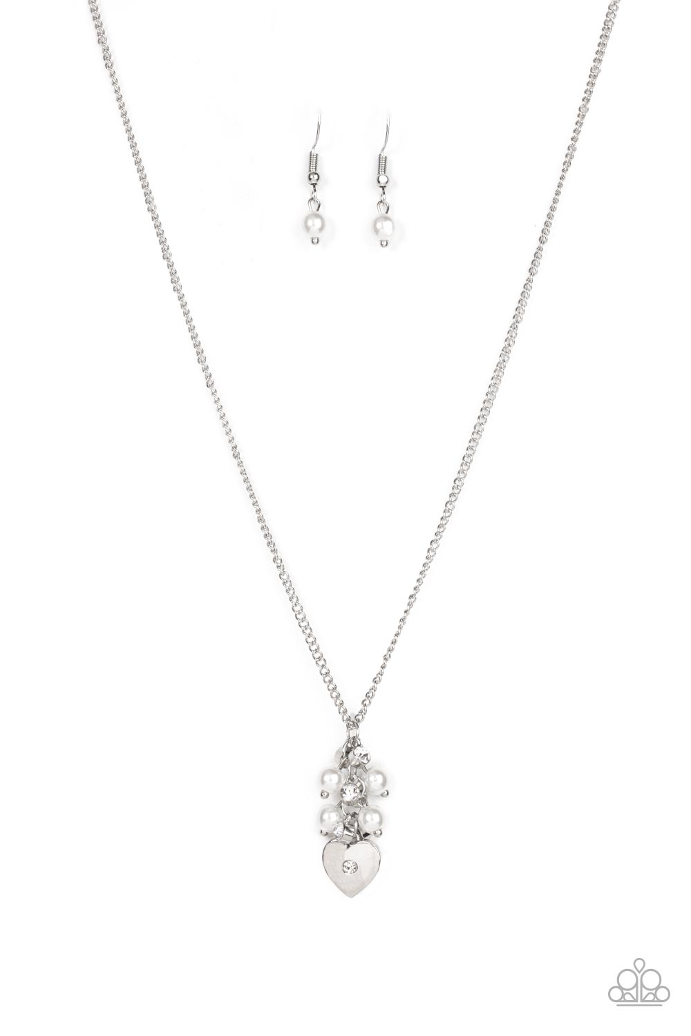 Paparazzi Pop It and LOCKET White Short Necklace - P2DA-WTXX-207XX