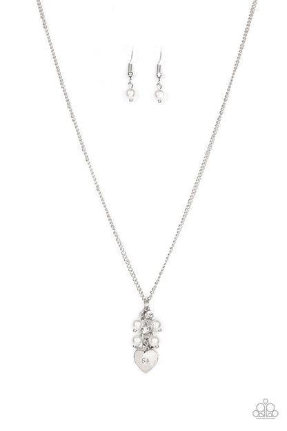 Paparazzi Pop It and LOCKET White Short Necklace - P2DA-WTXX-207XX