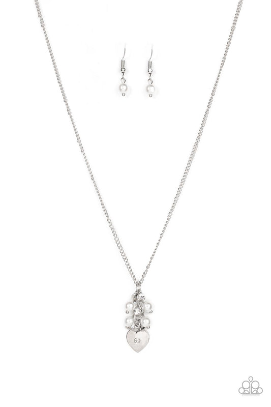 Paparazzi Pop It and LOCKET White Short Necklace - P2DA-WTXX-207XX