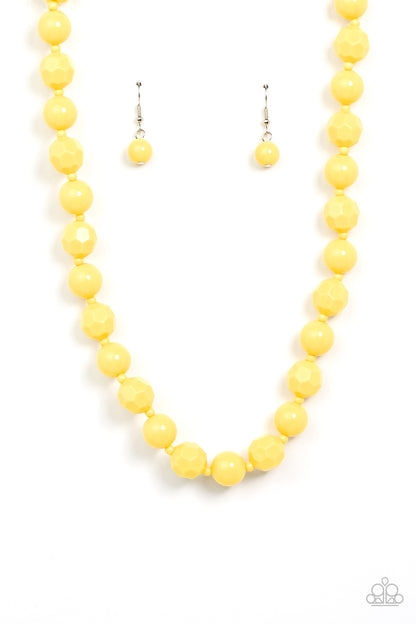 Paparazzi Popping Promenade Yellow Short Necklace - P2WH-YWXX-270XX