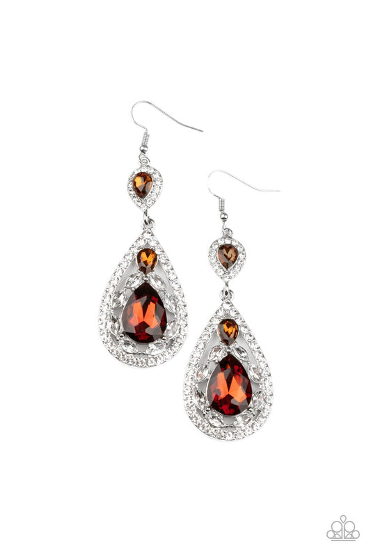 Paparazzi Posh Pageantry Brown Fishhook Earrings - P5ST-BNXX-031XX