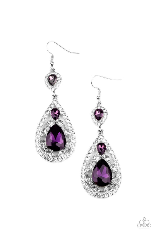 Paparazzi Posh Pageantry Purple Fishhook Earrings - P5ST-PRXX-012XX