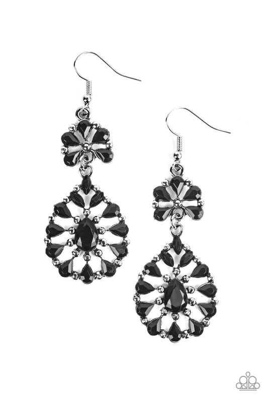 Paparazzi Posh Palooza Black Fishhook Earrings - P5WH-BKXX-213XX