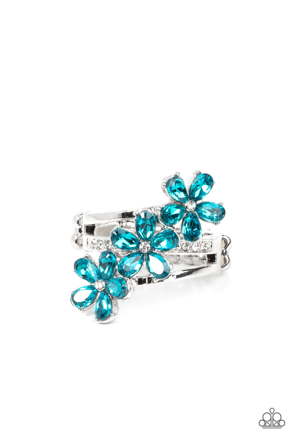 Paparazzi Posh Petals Blue Ring - P4DA-BLXX-087XX