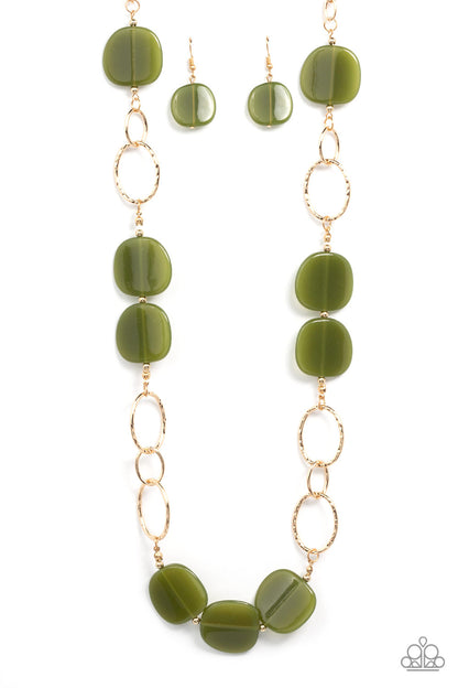 Paparazzi Posh Promenade Green Long Necklace - P2WH-GRXX-380XX