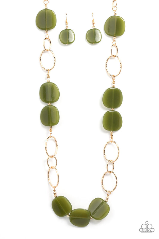 Paparazzi Posh Promenade Green Long Necklace - P2WH-GRXX-380XX
