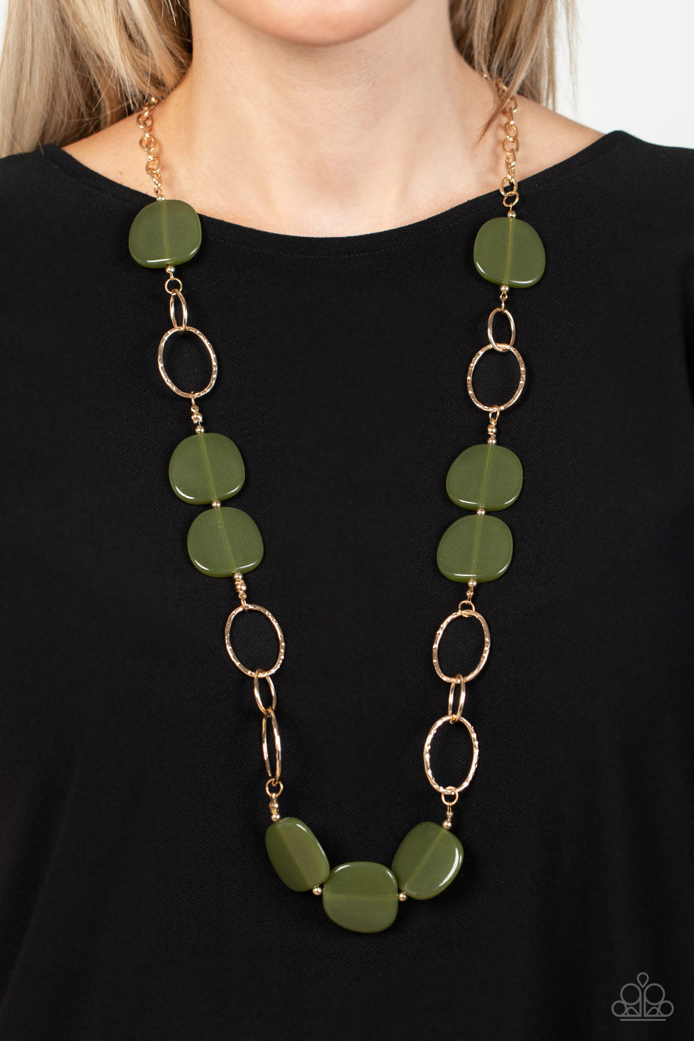 Paparazzi Posh Promenade Green Long Necklace - P2WH-GRXX-380XX