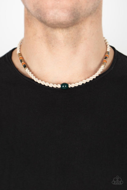 Paparazzi Positively Pacific Green Men's Short Necklace - P2UR-GRXX-031XX