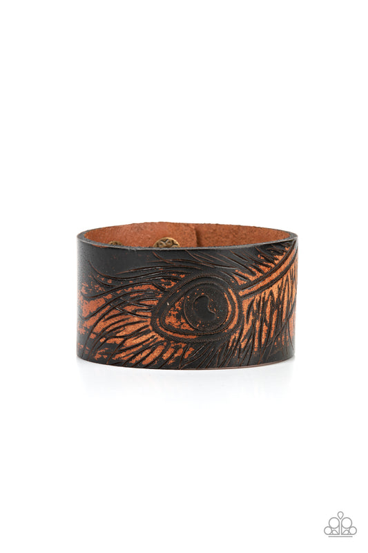 Paparazzi Positively Peacock Black Single Wrap Snap Bracelet - P9UR-BKXX-508XX
