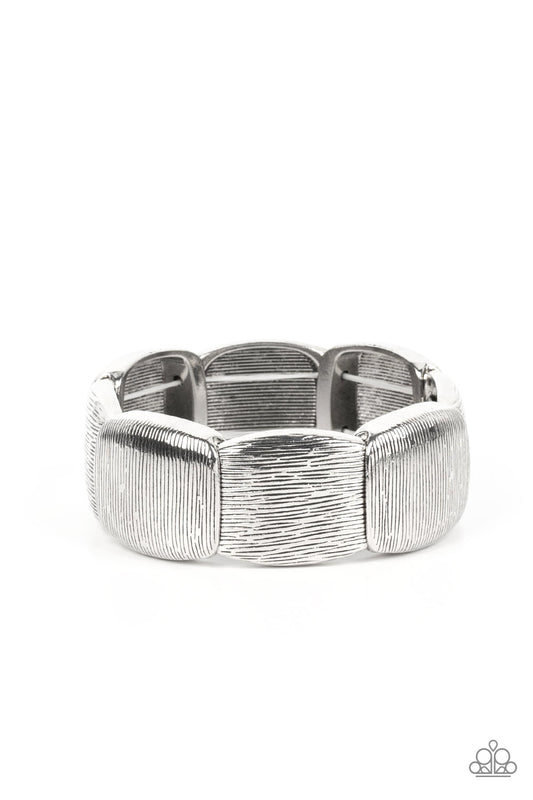 Paparazzi Prairie Block Party Silver Stretch Bracelet - P9IN-SVXX-168XX