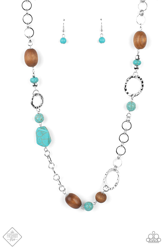 Paparazzi Prairie Reserve Blue Stone Long Necklace - Fashion Fix Simply Santa Fe June 2021