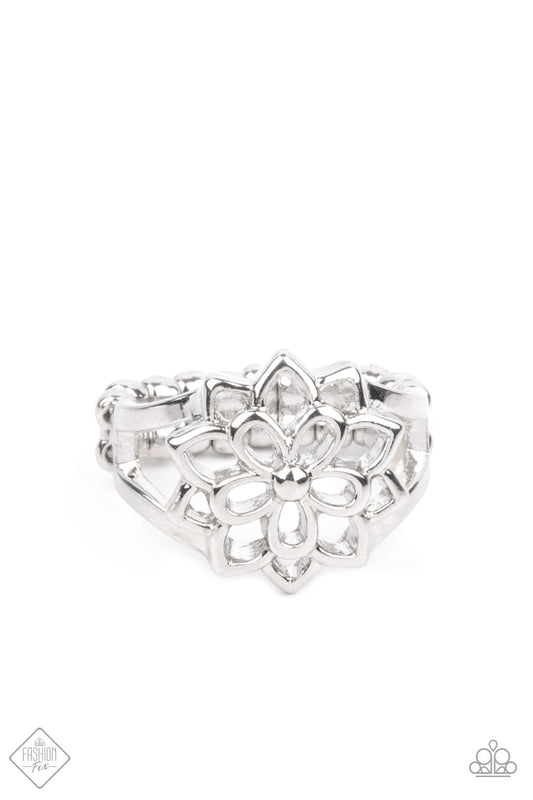 Paparazzi Prana Paradise Silver Ring - Fashion Fix Glimpses Of Malibu April 2021