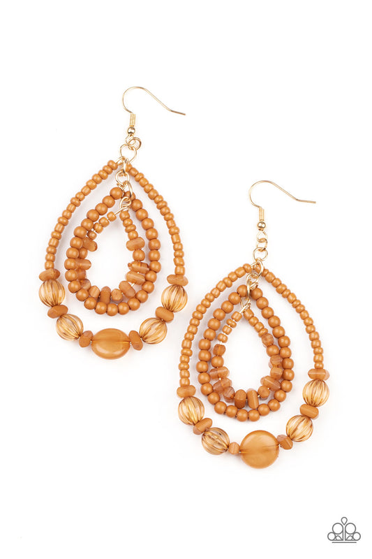 Paparazzi Prana Party Brown Fishhook Earrings - P5SE-BNXX-194XX