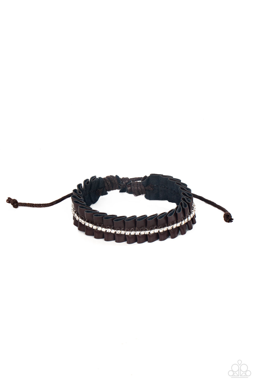 Paparazzi Pretty, Pretty PLEATS Brown Sliding Knot Bracelet - P9UR-BNXX-635XX