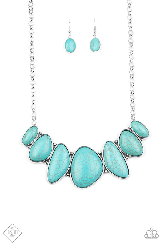 Paparazzi Primitive Blue Stone Short Necklace - Fashion Fix Exclusive Simply Santa Fe September 2020
