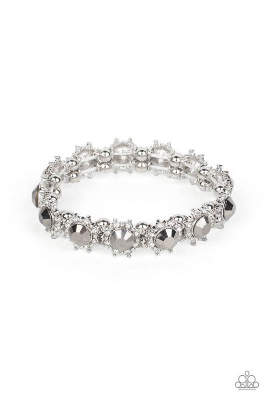 Paparazzi Prismatic Palace Silver Stretch Bracelet - P9RE-SVXX-286XX