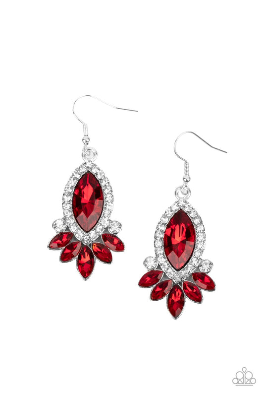 Paparazzi Prismatic Parade Red Fishhook Earrings - P5RE-RDXX-156XX