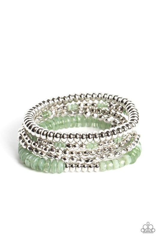 Paparazzi Pristine Pixie Dust Green Stretch Bracelet - P9BA-GRXX-023XX