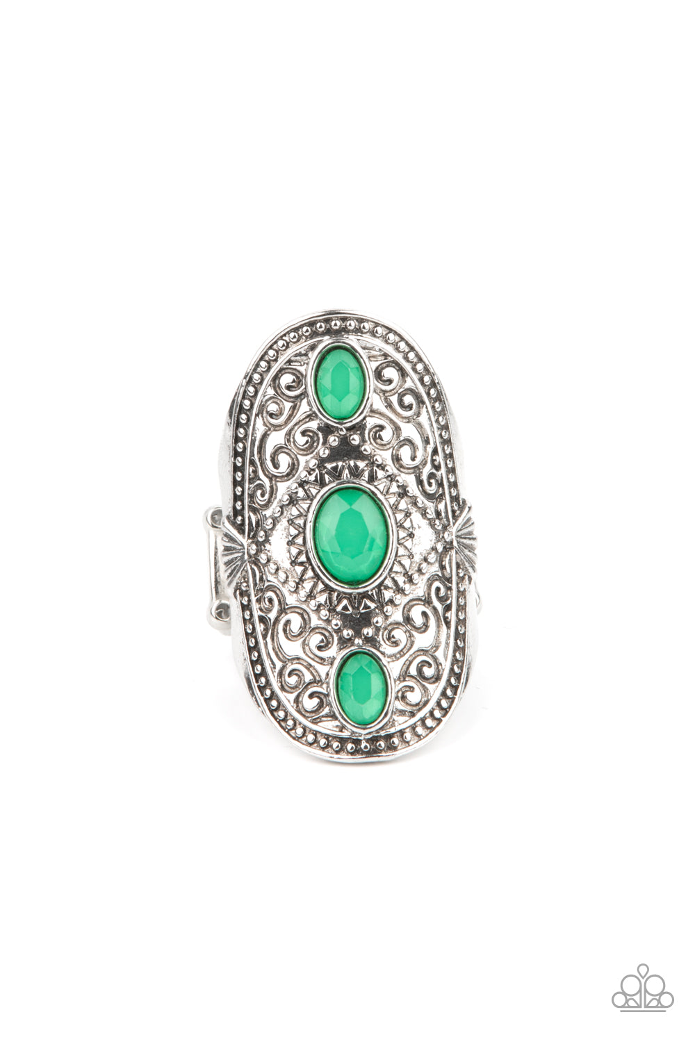 Paparazzi Promenade Paradise Green Ring - P4ST-GRXX-003XX