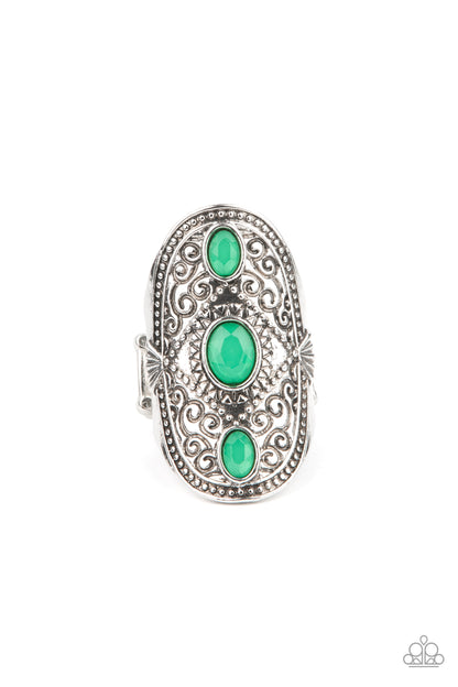 Paparazzi Promenade Paradise Green Ring - P4ST-GRXX-003XX