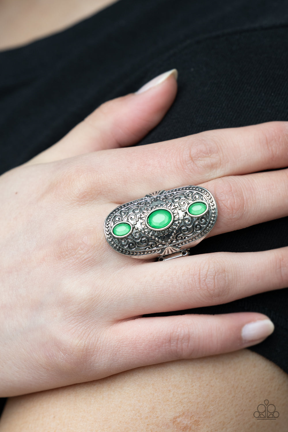 Paparazzi Promenade Paradise Green Ring - P4ST-GRXX-003XX