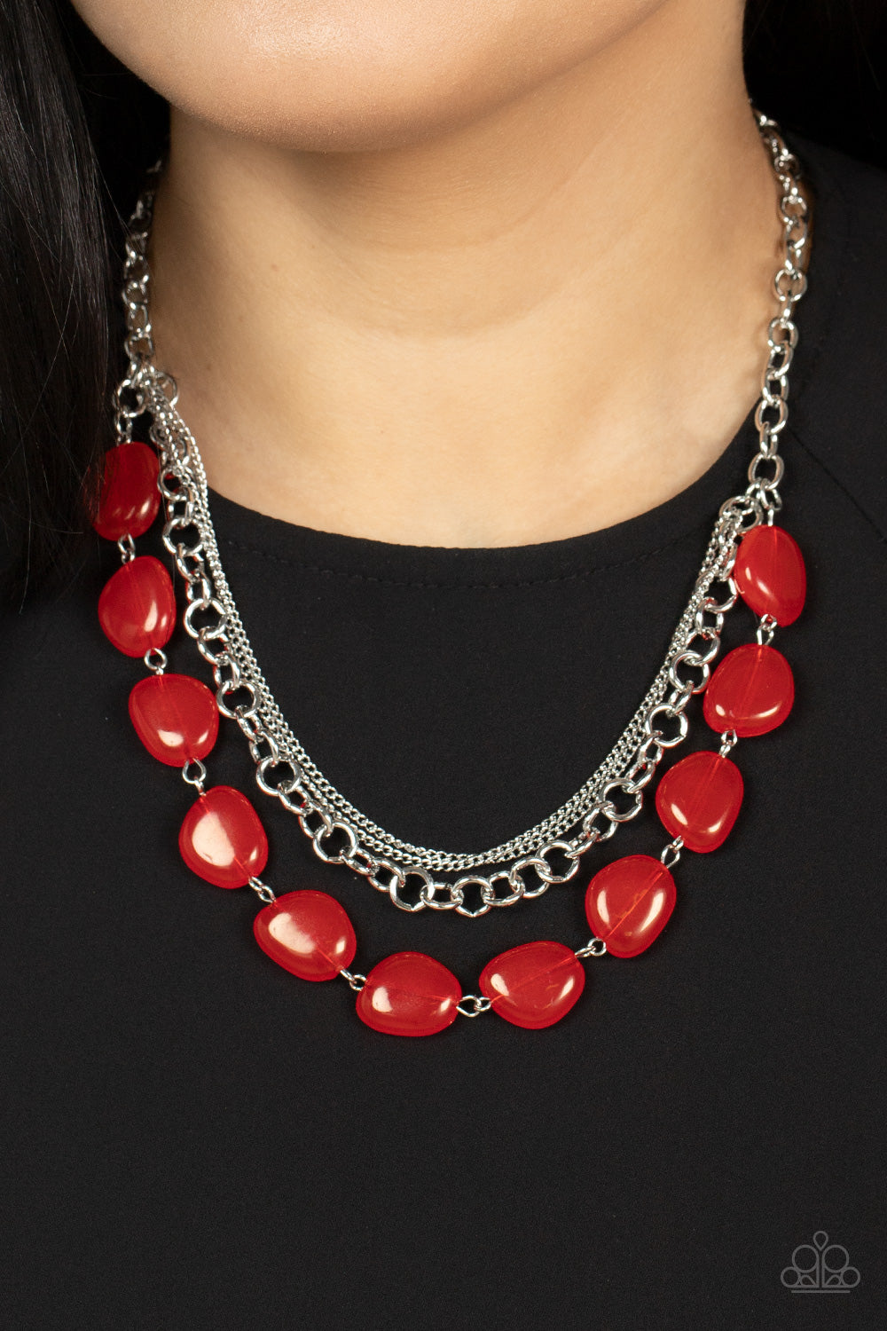 Paparazzi Pumped Up Posh Red Short Necklace - P2ST-RDXX-098XX