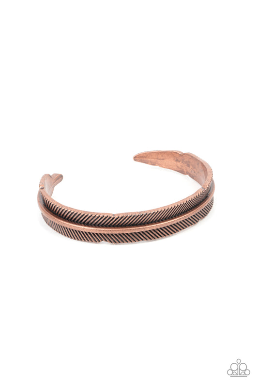 Paparazzi QUILL-Call Copper Men's Cuff Bracelet - P9MN-CPCF-004XX