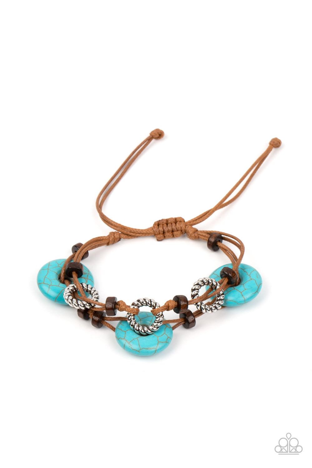 Paparazzi Quarry Quandary Blue Sliding Knot Bracelet - P9SE-BLXX-417XX