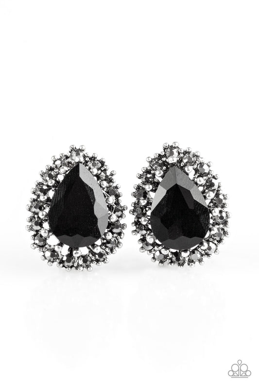 Paparazzi Quintessentially Queen Black Earrings Post Earrings